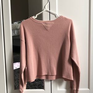 Abercrombie & Fitch pink waffle knit tee
